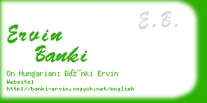 ervin banki business card